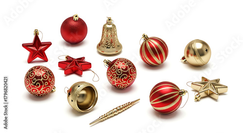 Wallpaper Mural christmas decoration balls  on white background Torontodigital.ca