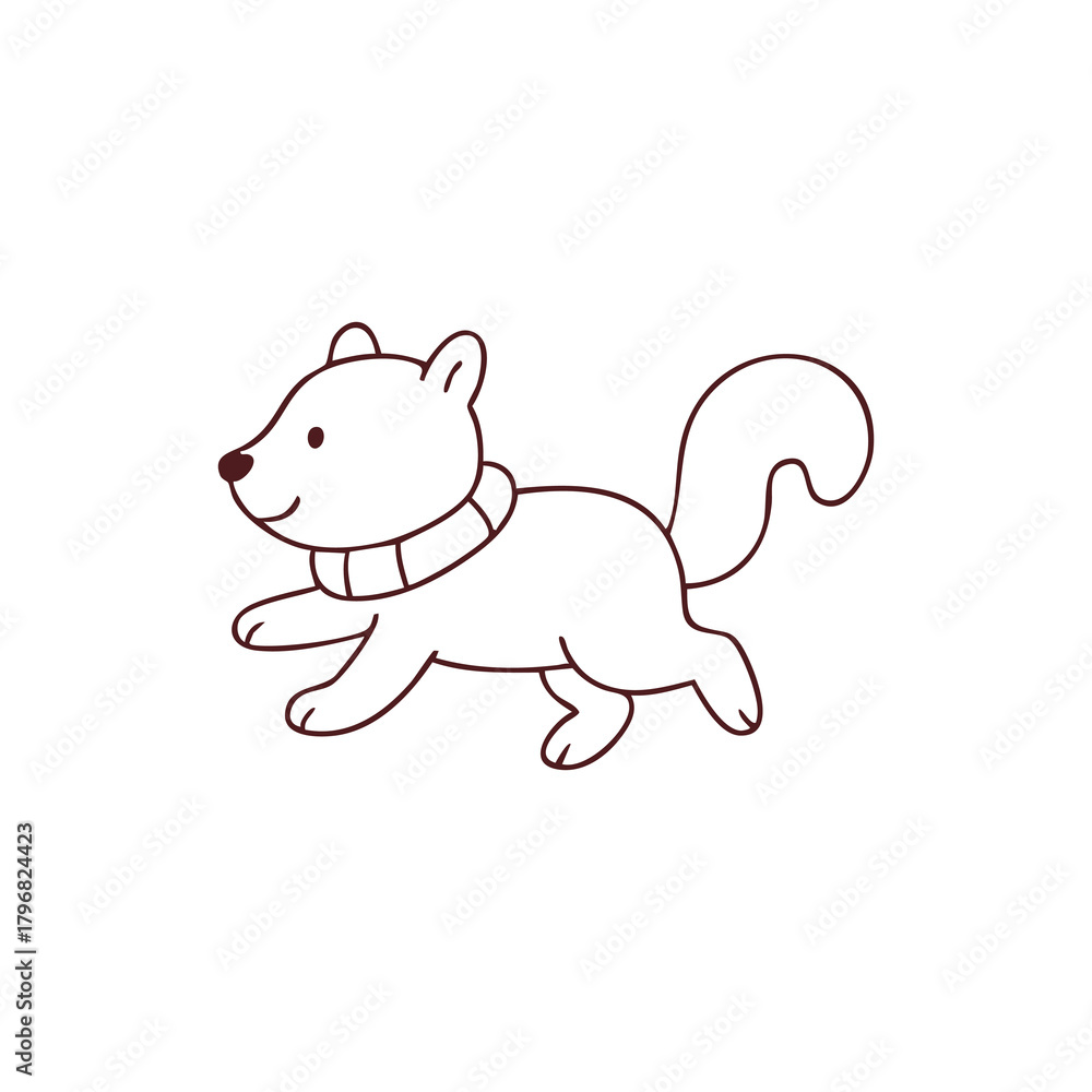Fototapeta premium Simple Line Art Cat Illustration