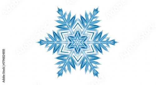 Stunning intricate blue snowflake design evokes winter wonder and icy elegance, perfect for festive branding and seasonal promotions