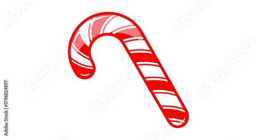 Iconic red and white striped candy cane symbolizing festive holidays and sweet winter traditions
