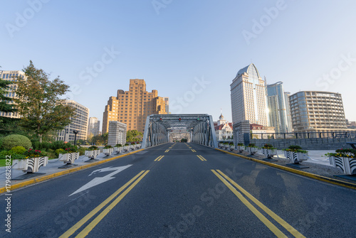 Photography The empty Waibaidu Bridge in Shanghai in the early morning
