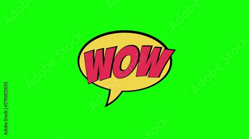 Wow chat bubble bundle on green screen background