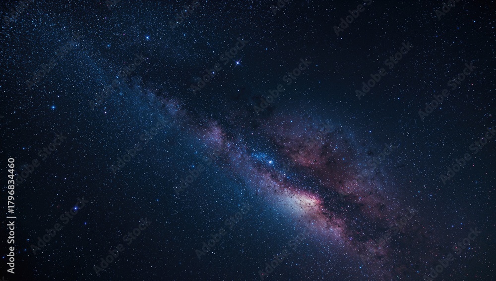 Fototapeta premium Milky Way and galaxy over a dark sky, perfect for stargazing