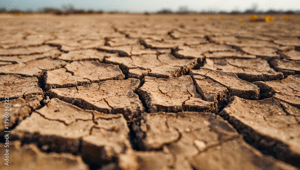 Fototapeta premium Soil crack texture, erosion risk, drought season background