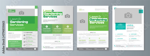 Professional Lawn Care and Gardening Services flyer template Online presence | Expert Lawn Mowing, Yard Maintenance, Hedge Trimming & Landscape Solutions vector file.