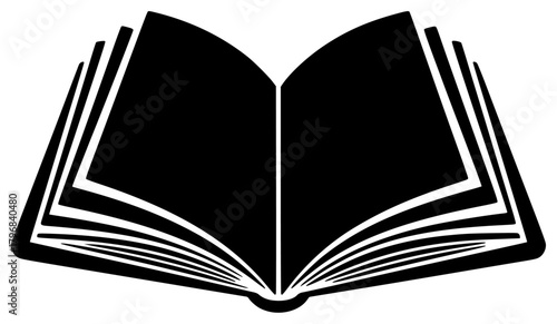open book, open book, black and white, book, book icon, black, book, icon, illustration, open, against transparent background