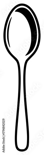 A black and white silhouette of a spoon, black, brush, comb, hairbrush, illustration, logo, against transparent background