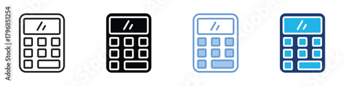 Calculator icon set multiple style collection