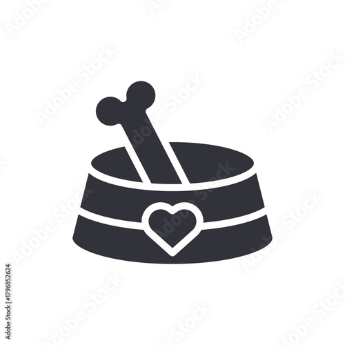 Pet Food Container With Bone And Heart Symbol Design