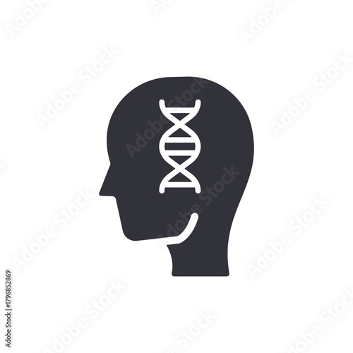Dna Helix Inside Human Head Symbol Knowledge Icon