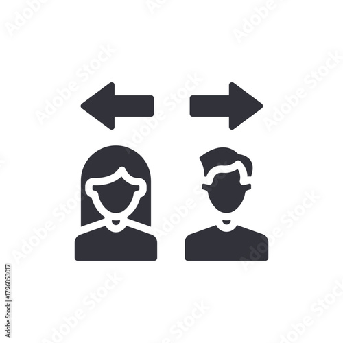 People Communication Exchange Silhouette Arrow Direction