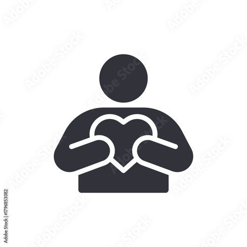 Embrace The Love Person Holding Heart Gesture Icon
