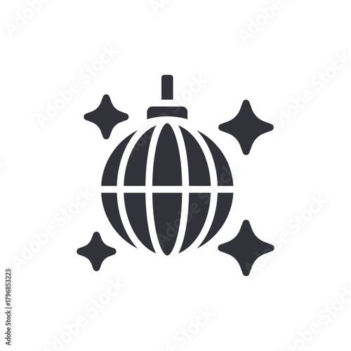 Disco Ball Entertainment Shiny Party Icon Vector