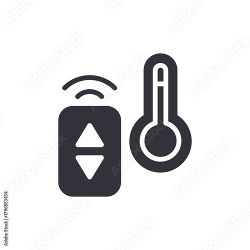 Smart Temperature Control System Icon Illustration Vector