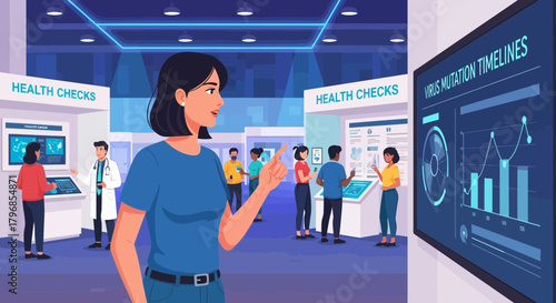 Interactive Health Exhibition: Exploring Virus Mutation Timelines and Wellness