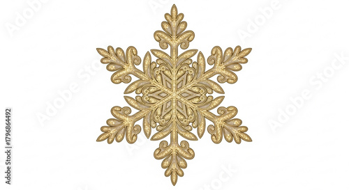 Download golden snowflake vector art, elegant winter design element for christmas and new year projects, clip art