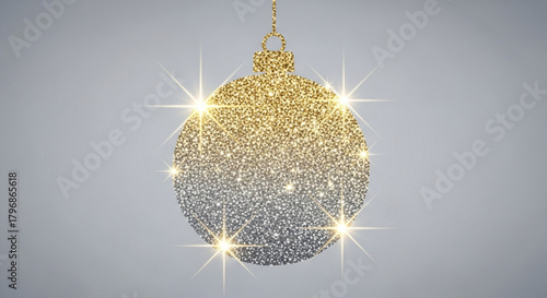 Download christmas ornament glitter gold and silver design for festive holiday season projects now free