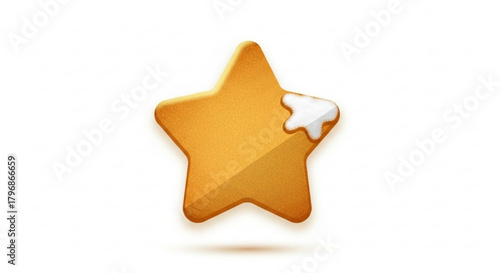 Download high quality golden star with white icing vector illustration for free use now online here