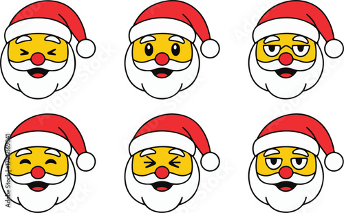 Santa Claus Faces - Expressive Emoticons