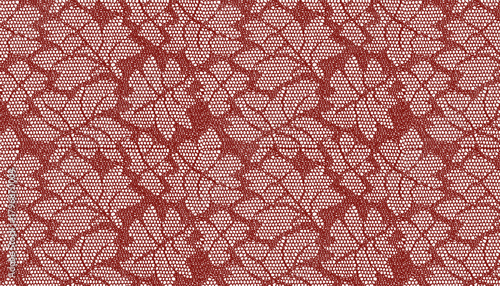 Full-width seamless lace fabric with a scattered all-over maple leaf pattern.