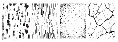 Collection of Vector Grunge Textures for Creative Backgrounds and Unique Designs Featuring Varied Patterns