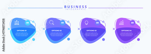 Infographic thin line design with icons and 4 options or steps. Infographics for business concept. Can be used for presentations banner, workflow layout, process diagram, flow chart