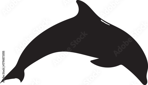 Dolphin Silhouette Vector – Minimal Marine Animal Illustration for Ocean and Sea Design