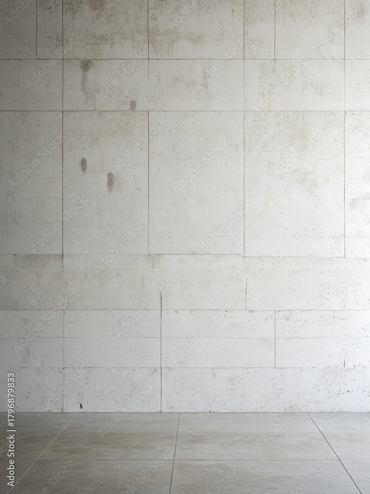 Fototapeta premium Modern Concrete Wall Texture: Minimalist Interior Design Background for Architecture, Construction, and Industrial Style Projects