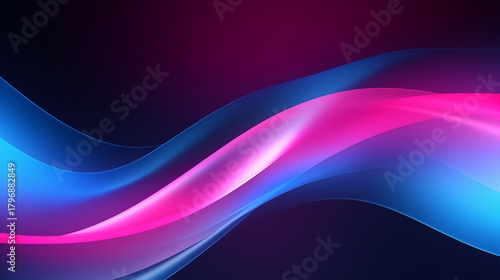 Dynamic Abstract Wavy Background with Glowing Blue, Pink, and Purple Gradient. Modern Flowing Neon Light Waves for Digital Design and Technology Concepts.