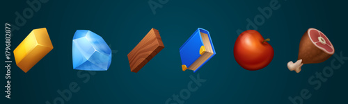 Game icons of resources and loot