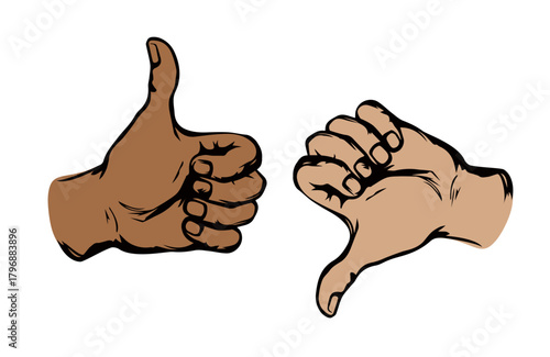 Human male fail valid vote accept attitude arm mark. Line black drawn super okay media logo well ok signal pictogram concept design retro art cartoon graphic sketch nice quality style white text space