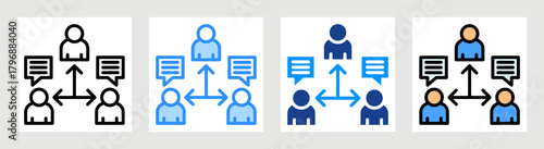 Social Interaction Icon Collection Set Multiple Style