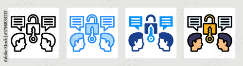 Open Dialogue Icon Collection Set Multiple Style