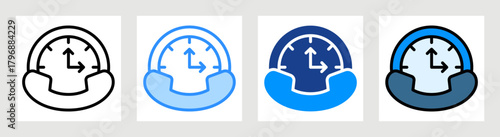Time Call Icon Collection Set Multiple Style