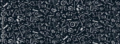 Vector background. Pattern of various icons