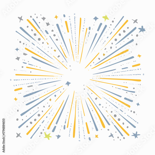 Comic cartoon line explosive effect, speed burst motion element set. Comic boom burst, explosive smoke, line speed cartoon element icon.