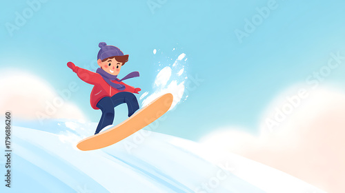boy with snowboard