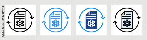 Batch Processing Icon Collection Set Multiple Style
