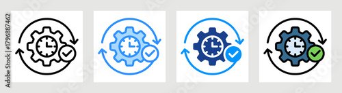 Real Time Processing Icon Collection Set Multiple Style