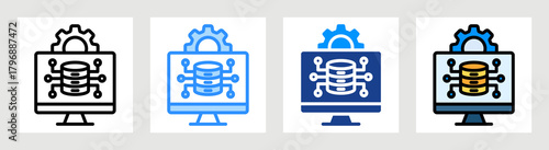 Data Stream Icon Collection Set Multiple Style