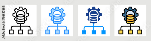 Data Algorithm Icon Collection Set Multiple Style