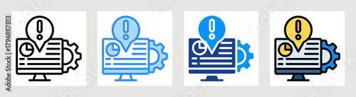 Information Management Icon Collection Set Multiple Style