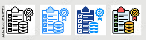 Data Quality Check Icon Collection Set Multiple Style