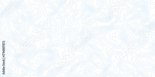 abstract white topographic wave line map