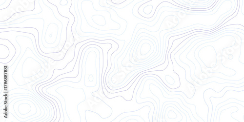 Topographic wave and curve line contour map background. Abstract wavy topographic map and curved lines background. Abstract geographic wave grid line map.	