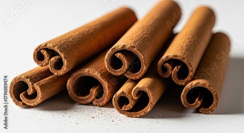 Fototapeta Naklejka Na Ścianę i Meble -  Close up view cinnamon sticks spice aroma flavor cooking baking ingredients