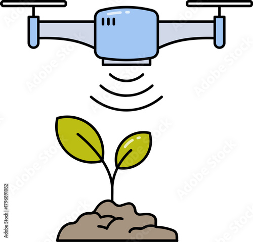 Agricultural technology line icon