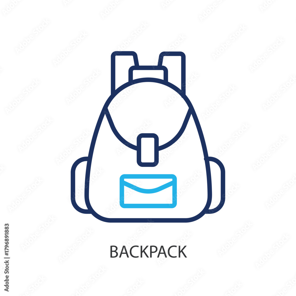 Obraz premium 1 LinBackpack thin line icons. Original vector illustration.