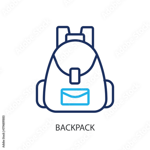 1 LinBackpack thin line icons. Original vector illustration.