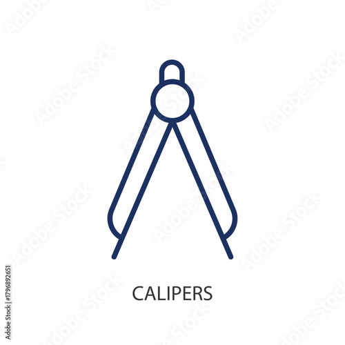Calipers thin line icons. Original vector illustration.